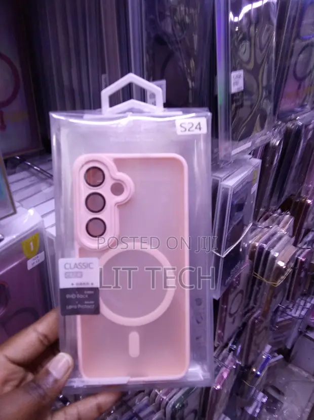 Kifaa cha Pink Translucent MagSafe kwa Samsung Galaxy S24 - 1