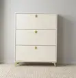 Kikapu cha Viatu cha Mbao Nyeupe cha Ofisi ya Nyumbani - 3