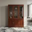 Wooden Mahogany 3-Door Filing Cabinet - 1