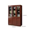 Wooden Mahogany 3-Door Filing Cabinet - 2