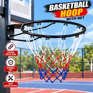 Basketball Rim Hoop with Net - Strong Metal Ring
