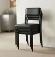 Black Padded Leather Stackable Office Chair - 1