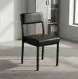 Black Padded Leather Stackable Office Chair - 3