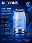 Ailyons FK-0311 Kettle ya Kioo ya Kiotomatiki - 1