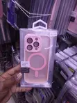 Frosted Pink Translucent MagSafe Case kwa iPhone 14 Pro - 1