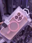 Frosted Pink Translucent MagSafe Case kwa iPhone 14 Pro - 2
