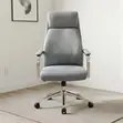 Executive Gray Leather High Back Managerial Chair - 2