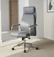 Executive Gray Leather High Back Managerial Chair - 3