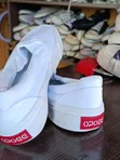 White Canvas Slip-On Shoes - 1