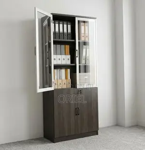 Wooden 2-Door Brown Storage Cabinet
