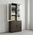 Wooden 2-Door Brown Storage Cabinet - 2