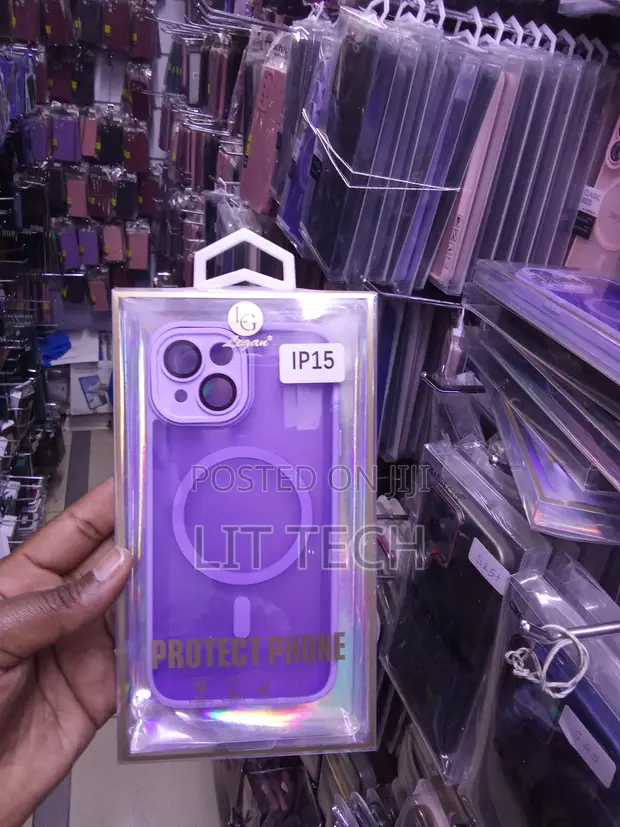 Kava ya Lavender Translucent MagSafe yenye Kinga ya Lensi kwa iPhone 15 - 1