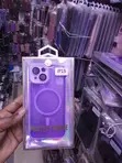 Kava ya Lavender Translucent MagSafe yenye Kinga ya Lensi kwa iPhone 15 - 1