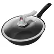 VoltHub Wok Cooking Pan 32cm na Lid ya Kioo - 2