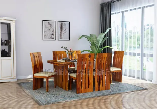 Elegant 6 Seater Solid Wood Dining Set - 1