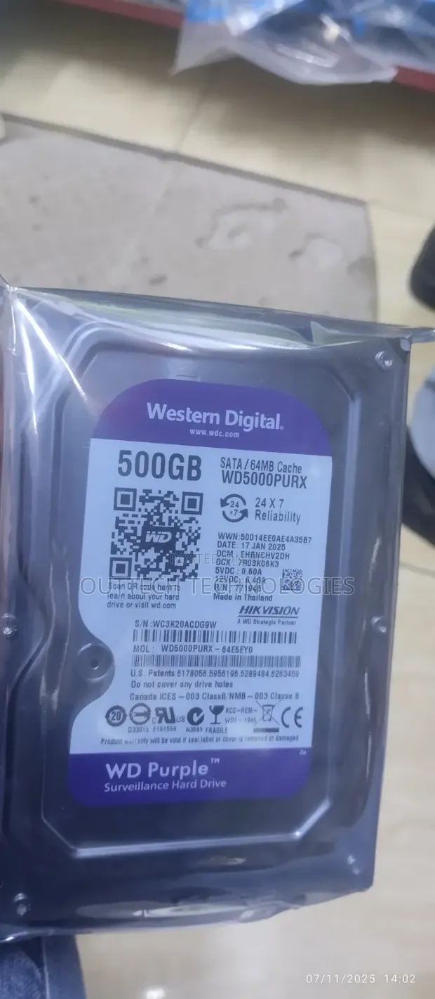 WD 500GB Surveillance Hard Drive - 1