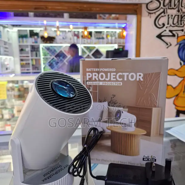 HY300 Pro Mini Projector with Android 13 & Battery - 1