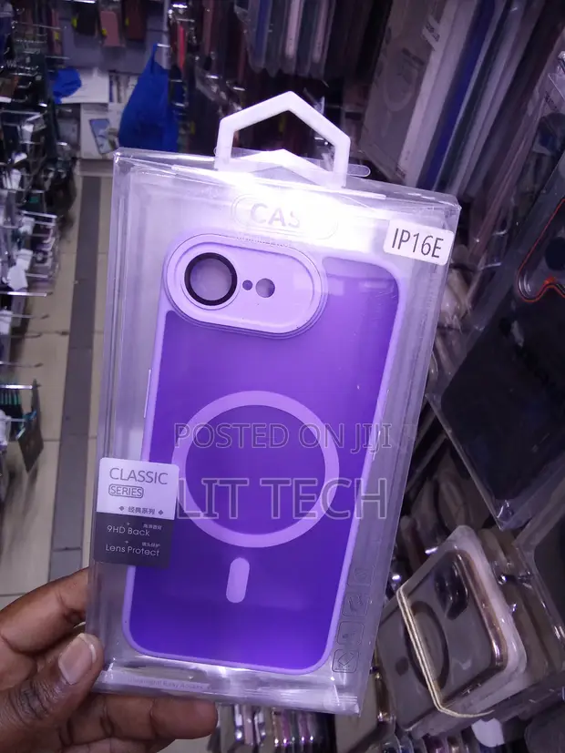 Translucent Matte MagSafe Case with Lens Cover for iPhone 16E - Purple - 1