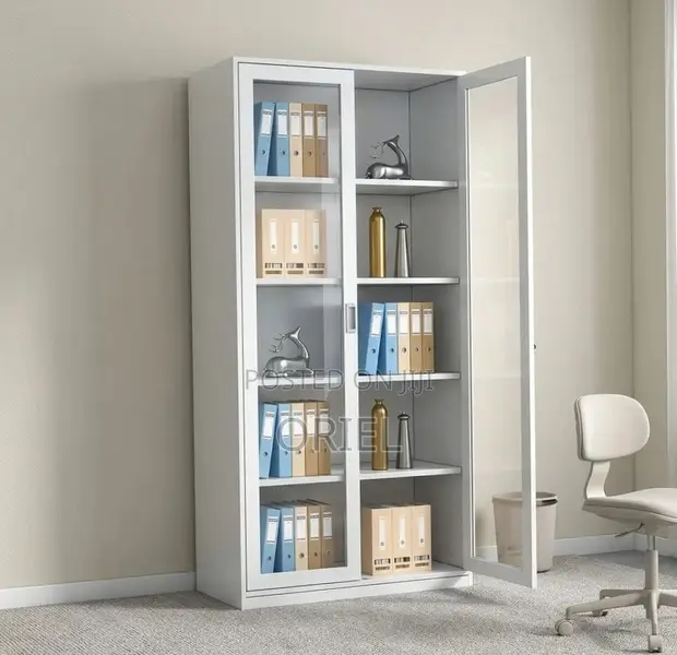 Full Glass 2-Door Steel Display Cabinet - 1