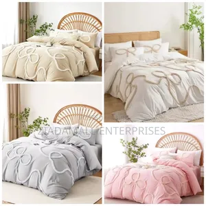 Luxurious Bowknot Tufted Duvet Cover Set