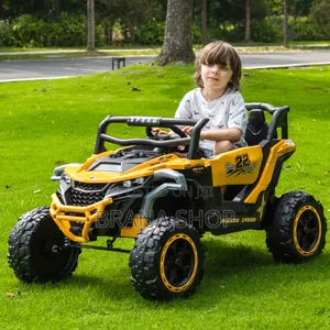 Gari Kubwa la Watoto la Bateri 12V - Njano UTV Buggy