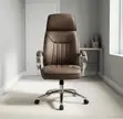 Executive High Back Leather Swivel Office Chair - Brown - 1