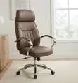 Executive High Back Leather Swivel Office Chair - Brown - 3