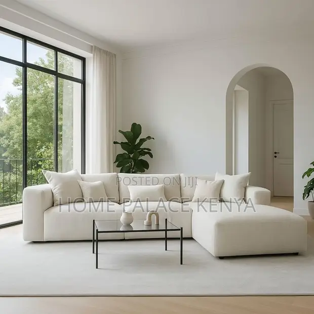 Sofa Nzuri ya Viti 2 vya Kitambaa - Nyeupe - 1