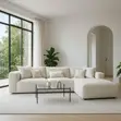 Sofa Nzuri ya Viti 2 vya Kitambaa - Nyeupe - 1