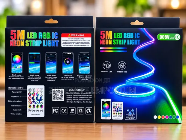 5M RGB LED Neon Strip Light - 1