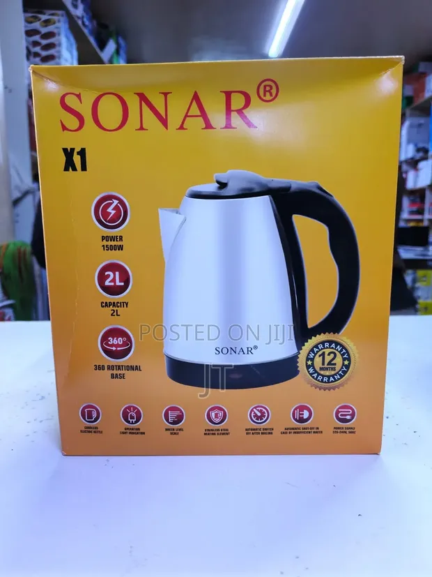 Sonar Stainless Steel 1.8L Electric Kettle - 1