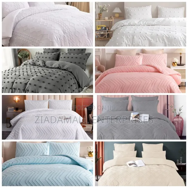 Set ya Duvet Cover Nzuri ya Muundo wa Mawimbi ya Tufted - 1
