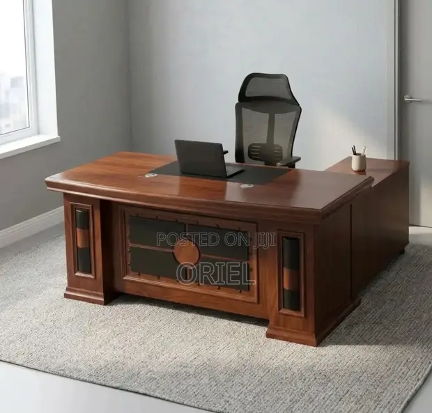 1600mm Mahogany Finish Office Desk - 1