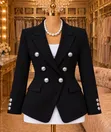 Women's Double Breasted Blazers - 3