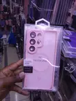 Kifuniko cha MagSafe Pink cha Matte cha Translucent kwa Galaxy S24 Ultra - 1