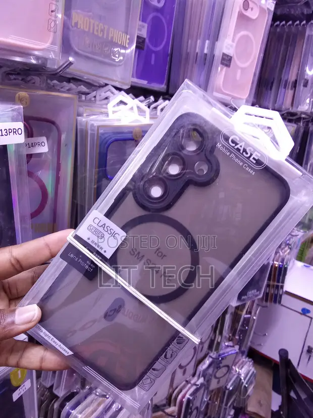 Kifaa cha MagSafe cha Translucent kwa Samsung Galaxy S24 FE - Nyeusi - 1