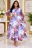 Floral Blue Maxi Dress - 1
