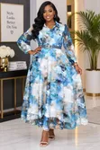 Floral Blue Maxi Dress - 2
