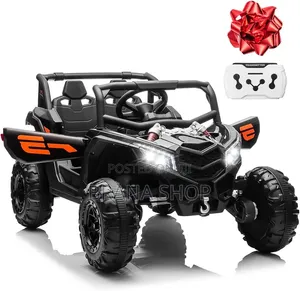 12V Nyeusi Off-Road UTV Buggy Ride-On kwa Watoto