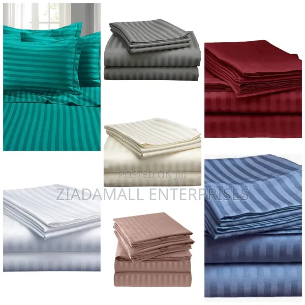 Luxury Cotton Striped Bedsheets - 1