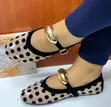 Gold Buckle Flat Shoes - 1