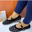 Gold Buckle Flat Shoes - 2