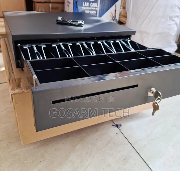 POS Cash Drawer - 5-Bill Tray with Secure Lock - 1