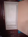 Elegant Dark Brown Wooden Wardrobe with Drawers - 3