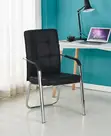 Padded Leather Aluminium Frame Visitor Chair - 2