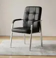 Padded Leather Aluminium Frame Visitor Chair - 4