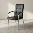 Padded Leather Aluminium Frame Visitor Chair - 5