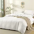 Waffle Weave Poplin Cotton Duvet Cover Set - Queen - 2