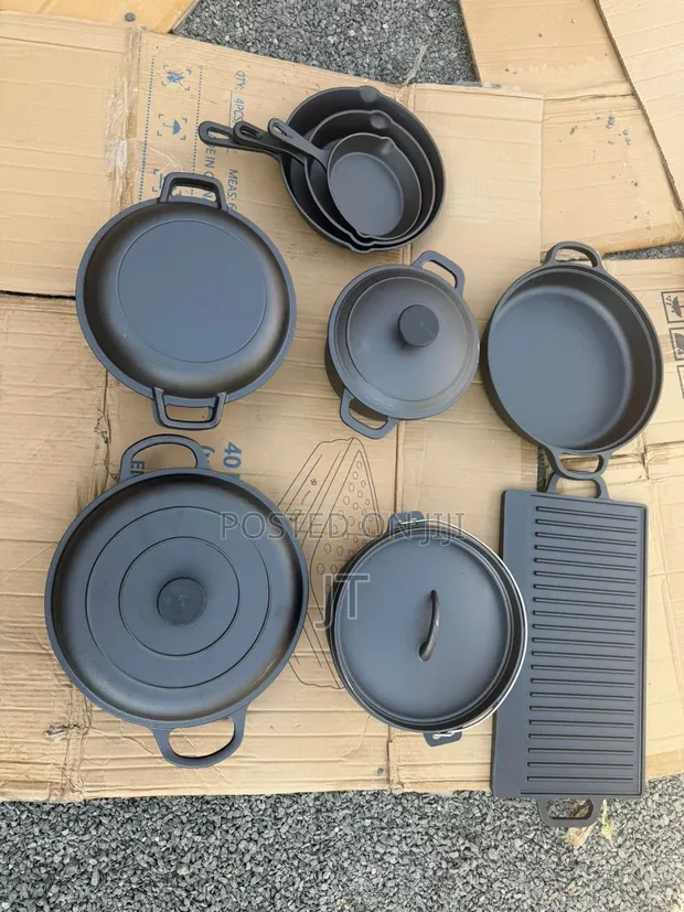 13-Piece Raw Cast Iron Cookware Set - 1