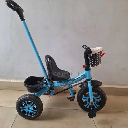 New 3-Wheel Toddler Push Tricycle - Blue - 1